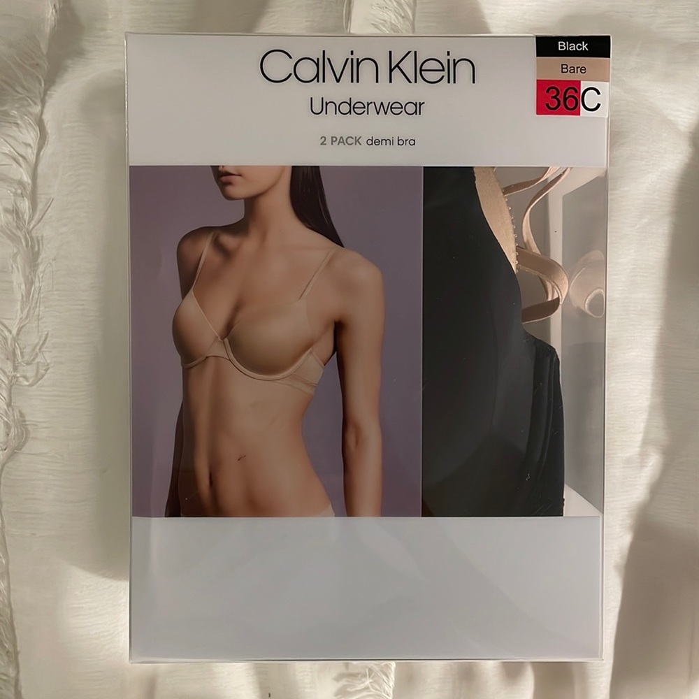 Calvin Klein Bras (2 pack) in colors black and nude.